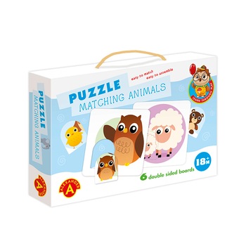 Puzzle educativ, Alexander Games, 12 piese, Perechi de animale Puzzle educativ, Alexander Games, 12 piese, Perechi de animale