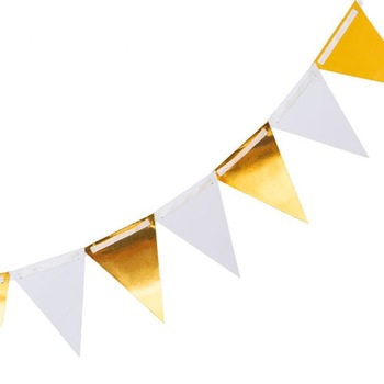 Banner fanioane alb/auriu - 3 m, Radar 45588, 1 bucata Banner fanioane alb/auriu - 3 m, Radar 45588, 1 bucata