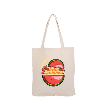 Geanta Atelierul de Panza, model S bumbac natur Hello Summer Geanta Atelierul de Panza, model S bumbac natur Hello Summer