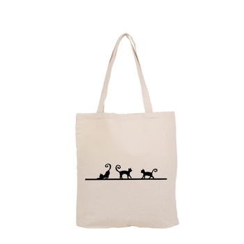 Geanta Atelierul de Panza, model S2 bumbac natur Pisici Geanta Atelierul de Panza, model S2 bumbac natur Pisici