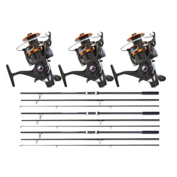 Set 3 Lansete, Baracuda, Master Carp, 3.90 metri, din 3 tronsoane, echipate cu 3 Mulinete, WindBlade, TR12-60, cu 10 rulmenti si baitrunner Set 3 Lansete, Baracuda, Master Carp, 3.90 metri, din 3 tronsoane, echipate cu 3 Mulinete, WindBlade, TR12-60, cu 10 rulmenti si baitrunner