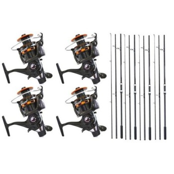 Set 4 Lansete, Baracuda, Master Carp, 3.90 metri, din 3 tronsoane, echipate cu 4 Mulinete, WindBlade, TR12-60, cu 10 rulmenti si baitrunner Set 4 Lansete, Baracuda, Master Carp, 3.90 metri, din 3 tronsoane, echipate cu 4 Mulinete, WindBlade, TR12-60, cu 10 rulmenti si baitrunner