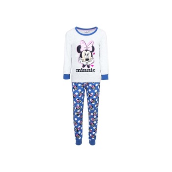 Pijama velur gri, Minnie cu fundita roz Pijama velur gri, Minnie cu fundita roz