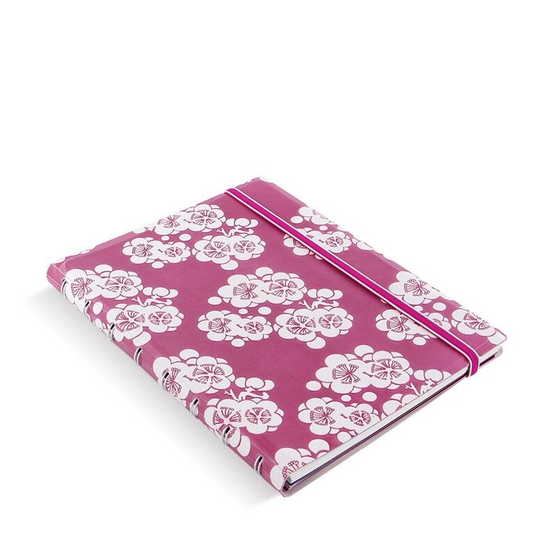 Agenda A5 nedatata cu spirala si rezerve FILOFAX Notebook Impressions Pink & White