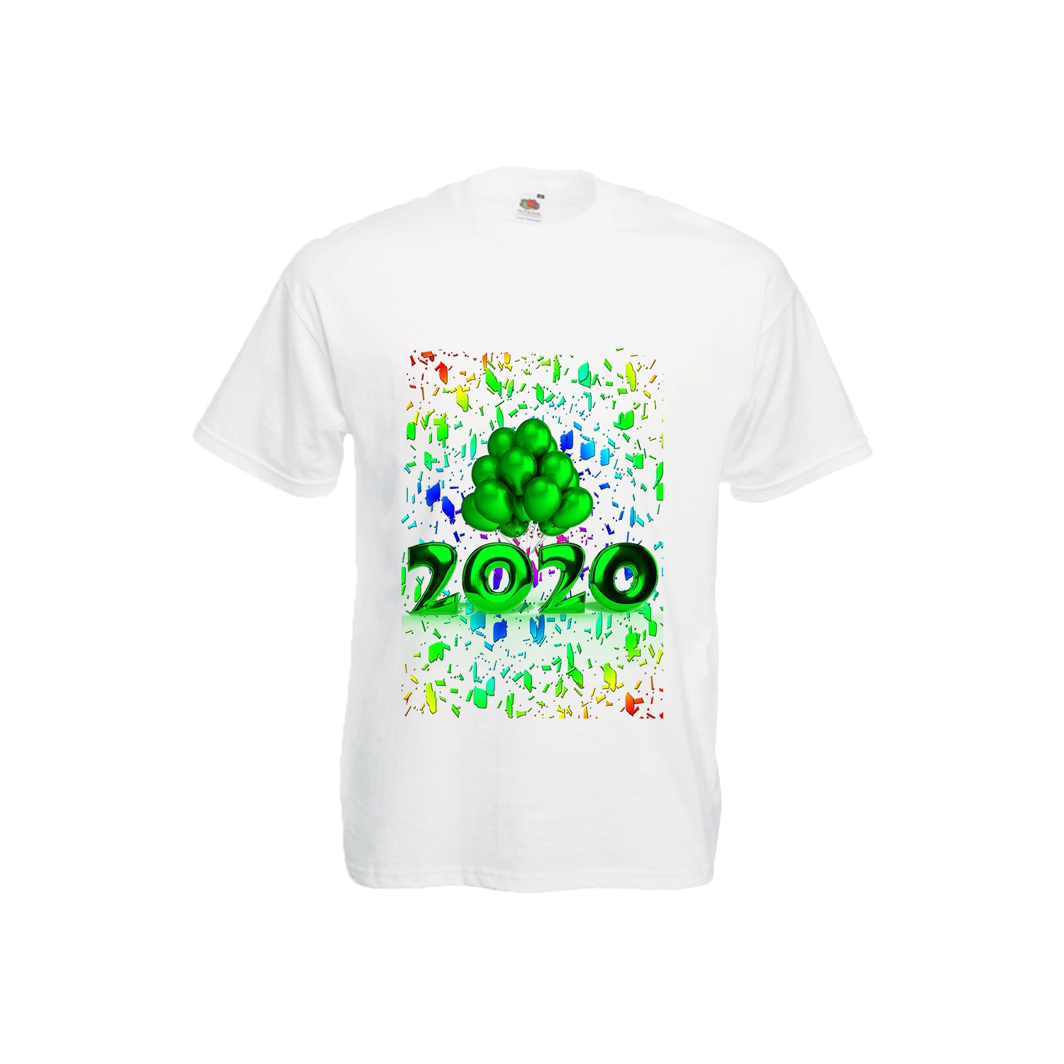 Tricou barbatesc personalizat Fruit of the loom, Happy new year, alb, M