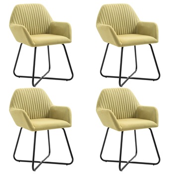 Set de 4 scaune tip fotoliu pentru bucatarie, vidaXL, Verde, 61 x 61 x 84 cm