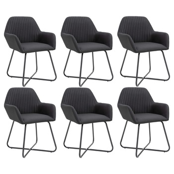 Set de 6 scaune tip fotoliu pentru bucatarie, vidaXL, Negru, 61 x 61 x 84 cm Set de 6 scaune tip fotoliu pentru bucatarie, vidaXL, Negru, 61 x 61 x 84 cm