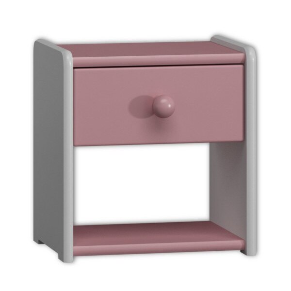Noptiera alb roz din lemn 30 x 40 x 42 cm pentru copii Ambient