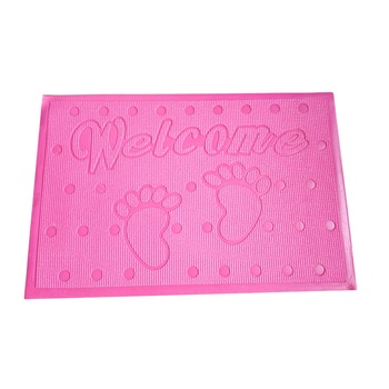 Covoras baie, tip antialunecare, 60x40cm, gramaj 200g, poliester, culoare roz sidef , model welcome Covoras baie, tip antialunecare, 60x40cm, gramaj 200g, poliester, culoare roz sidef , model welcome