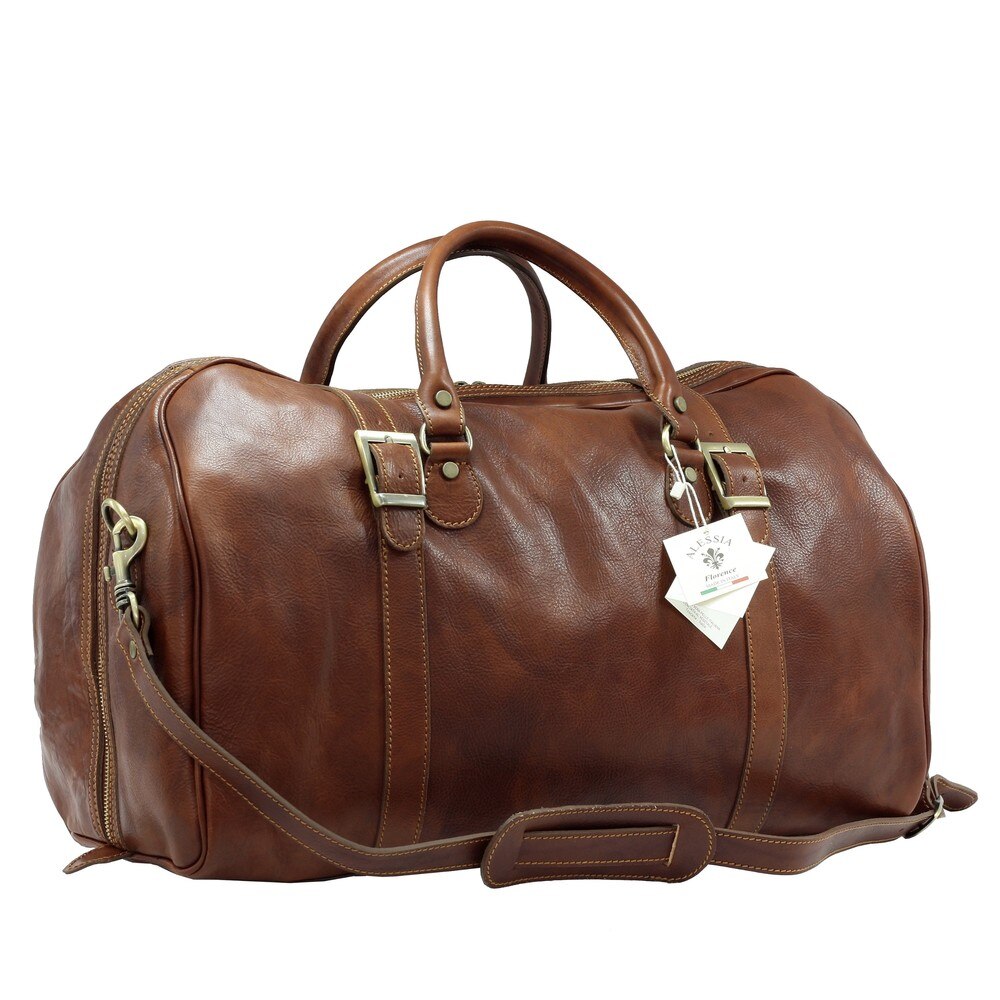 Geanta de voiaj, din piele naturala vachetta „Superior” N4041A cognac