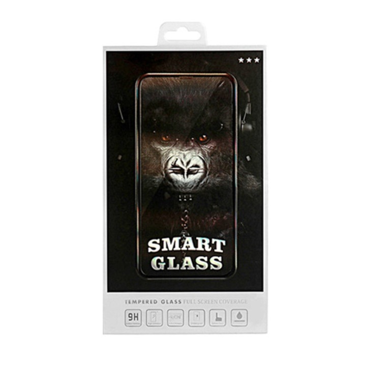 Стъклен протектор Smart Glass, 5D, за Apple iPhone 7 Plus/iPhone 8 Plus, Безцветен/Черен