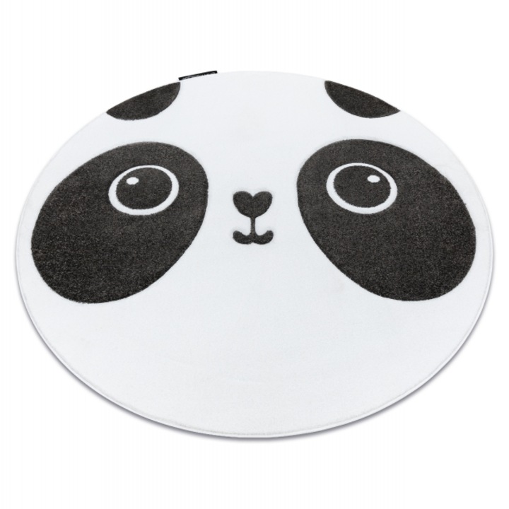 Килим DYWANY ŁUSZCZÓW petit panda кръг бял, кръг 160 cm