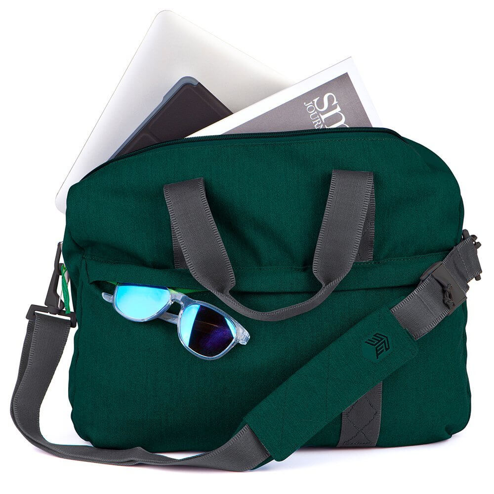 Geanta de designer cu manere pentru MacBook si laptopuri de pana la 15,4 inch, STM Judge Laptop Brief, verde