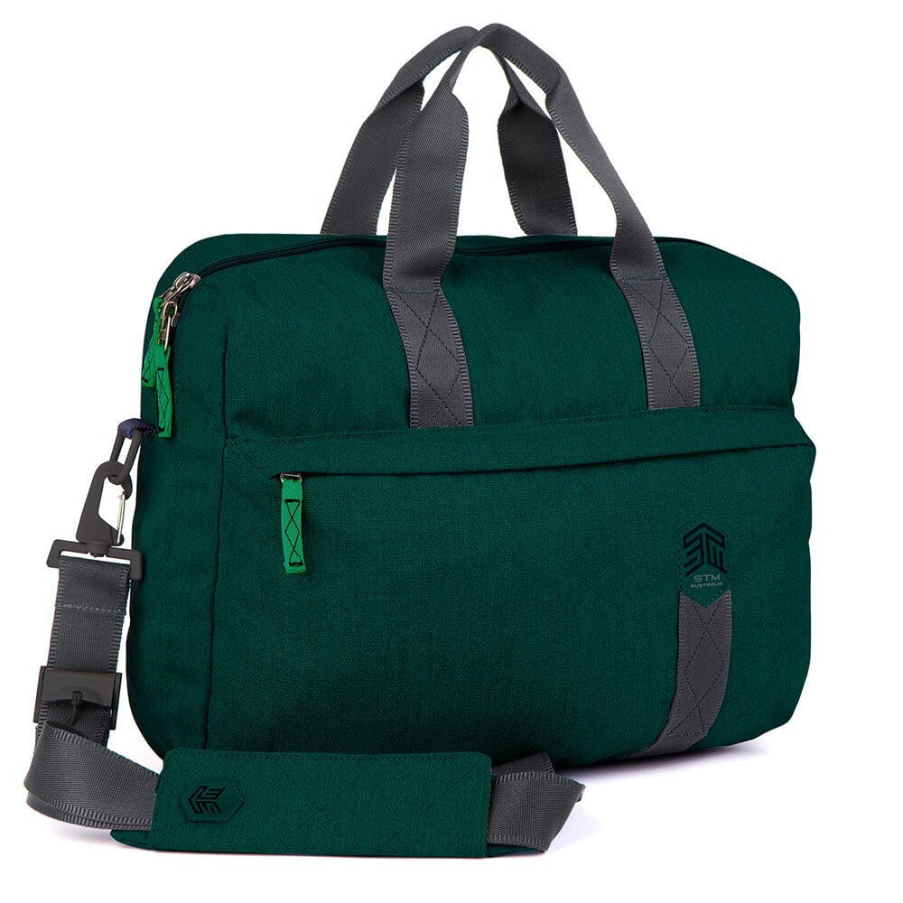 Geanta de designer cu manere pentru MacBook si laptopuri de pana la 15,4 inch, STM Judge Laptop Brief, verde