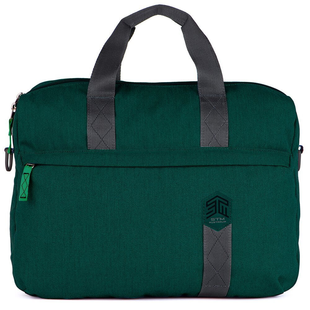 Geanta de designer cu manere pentru MacBook si laptopuri de pana la 15,4 inch, STM Judge Laptop Brief, verde