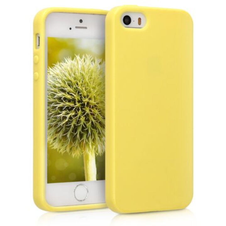 Telefontok Apple iPhone 5 / iPhone 5s / iPhone SE készülékhez, szilikon, sárga, 33098.119