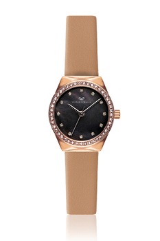 Victoria Walls, Ceas quartz decorat cu cristale, Roz somon Victoria Walls, Ceas quartz decorat cu cristale, Roz somon