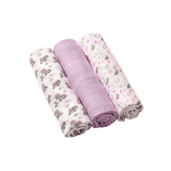 Set 3 scutece bambus, unicorni si norisori, 70x70cm Set 3 scutece bambus, unicorni si norisori, 70x70cm