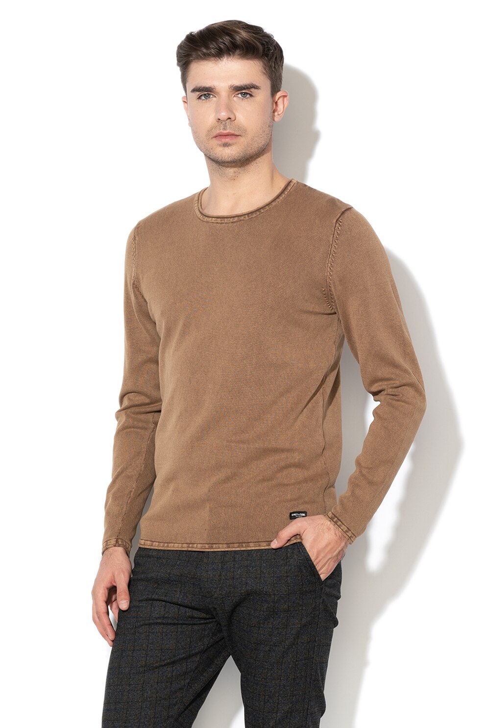 Only & Sons, Pulover tricotat fin Garson, Kaki
