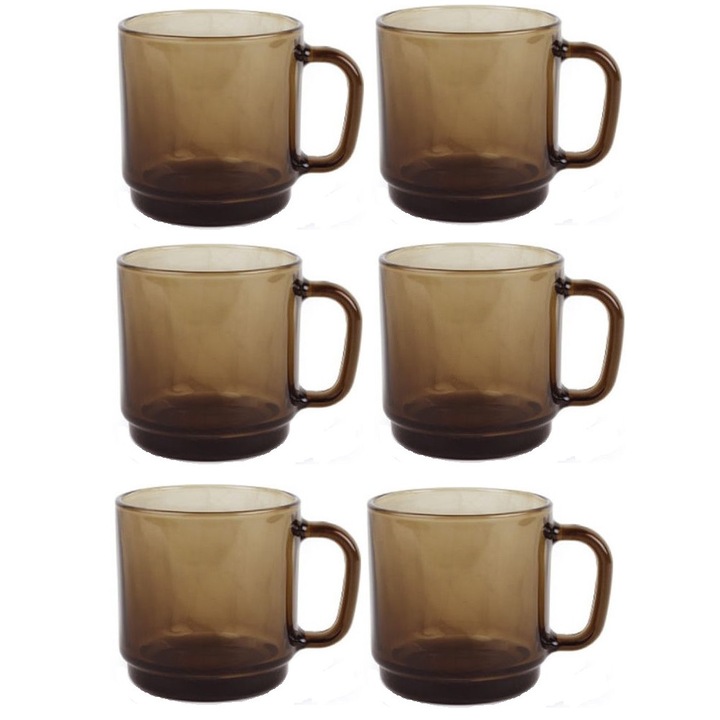 Duralex Klasik bögre készlet, 260ml, hőálló üveg, 6 darabos szett