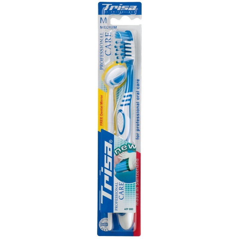 Periuta de dinti Trisa Profesional Care Medium, oglinda Dental inclusa