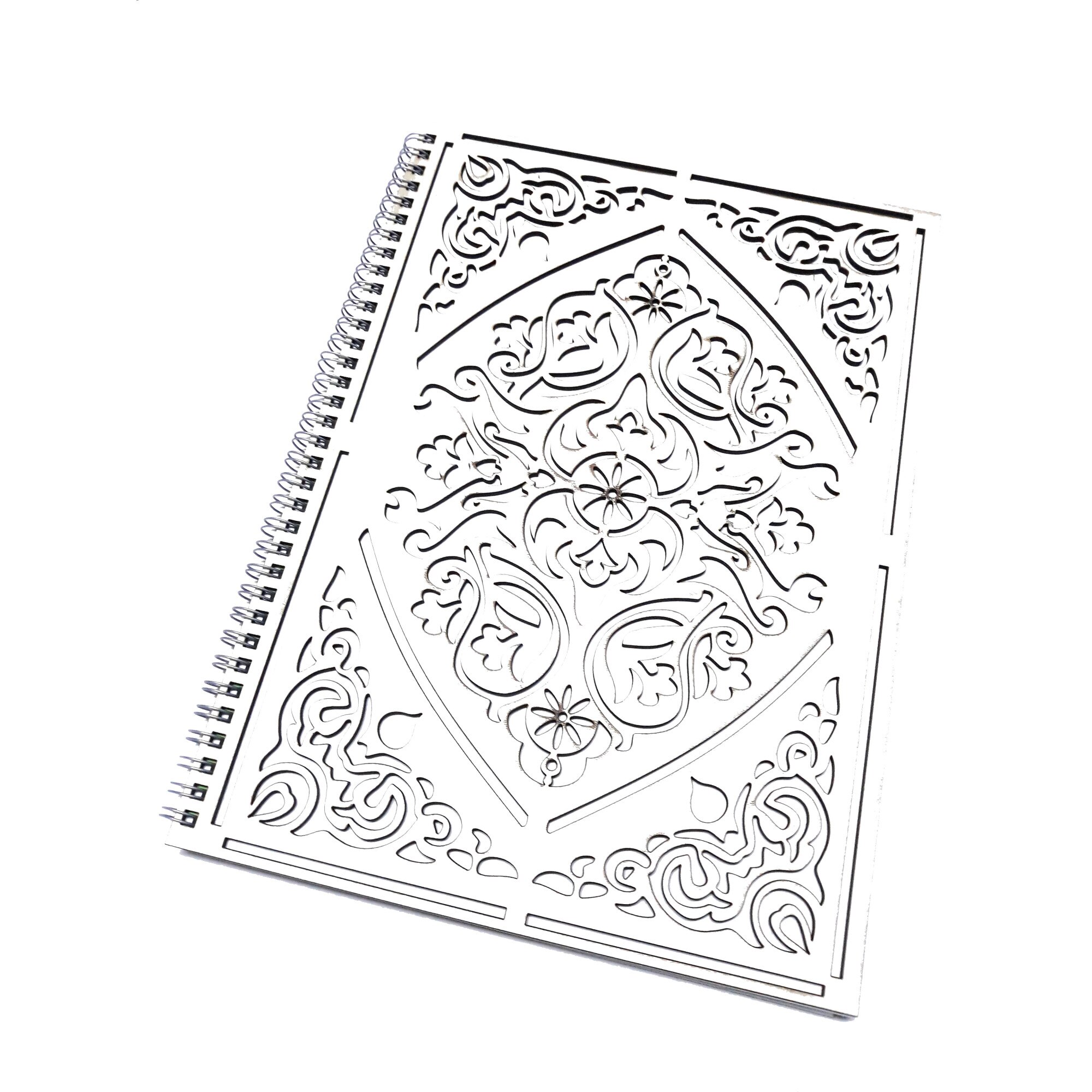 Notes A4 cu spira, 60 file, Artizanii lemnului, alb fildes