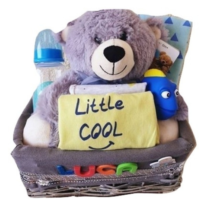 Cos Cadou Personalizat Ursulet, 8 Piese