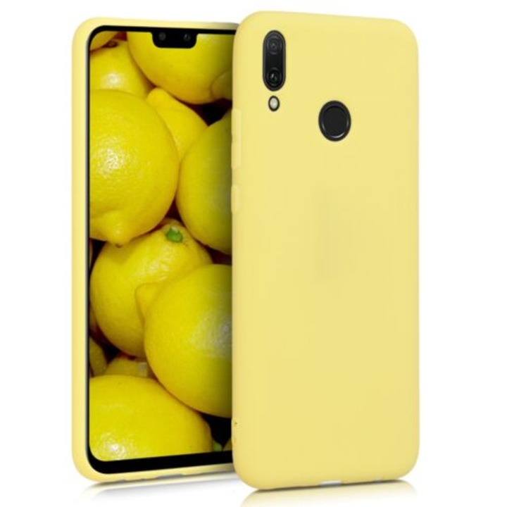Кейс за Huawei Y9 (2019), Силиконов, Жълт, 46533.49