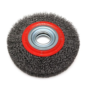 Perie de disc din sarma otel 200mm, reducere: 25,22,20,16,12.7mm Perie de disc din sarma otel 200mm, reducere: 25,22,20,16,12.7mm