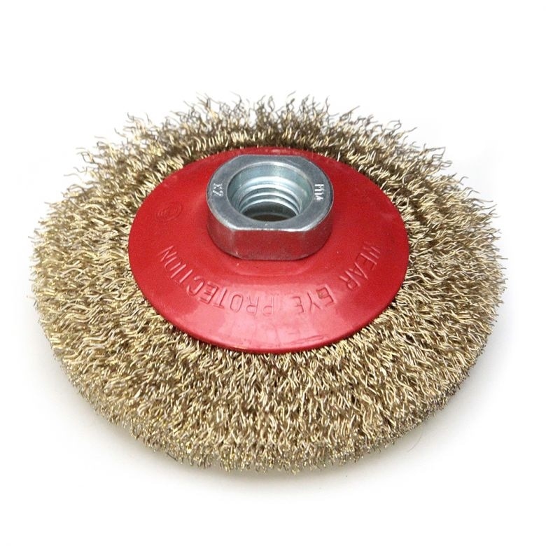 Perie de disc din sarma alama 115mm, filet M14