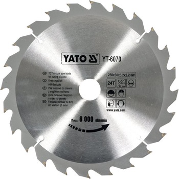 Disc fierastrau circular pentru lemn 250X24X30MM Yato YT-6070 Disc fierastrau circular pentru lemn 250X24X30MM Yato YT-6070