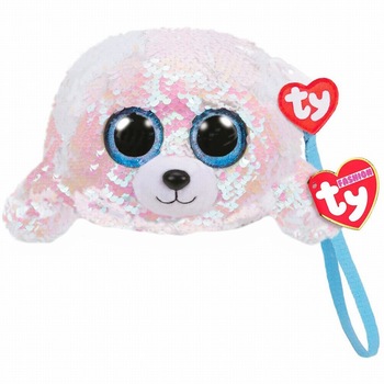 Gentuta de mana din plus TY - Foca Icy, cu paiete, 10 cm Gentuta de mana din plus TY - Foca Icy, cu paiete, 10 cm