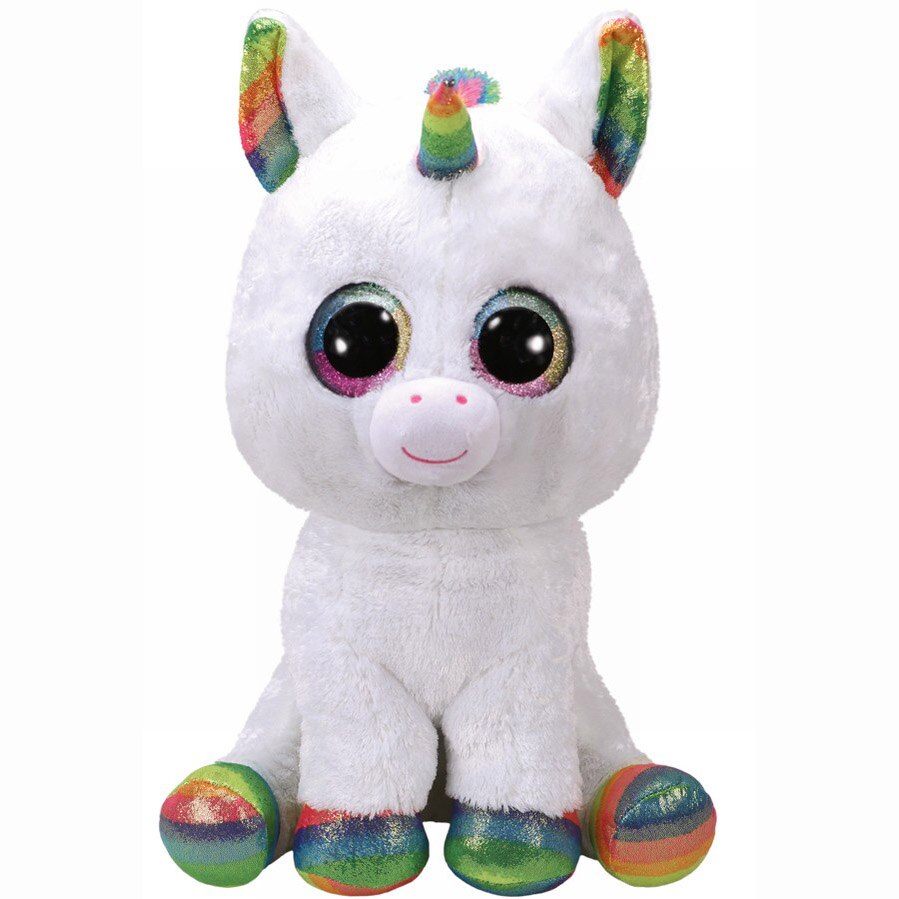 Jucarie de plus TY - Beanie Boos, Unicornul Pixy, 42 cm, alb