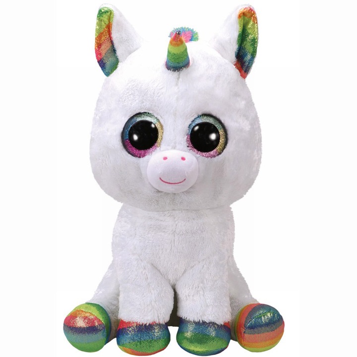 Плюшена играчка TY - Beanie Boos, Еднорогът Pixy, 42 см, Бяла
