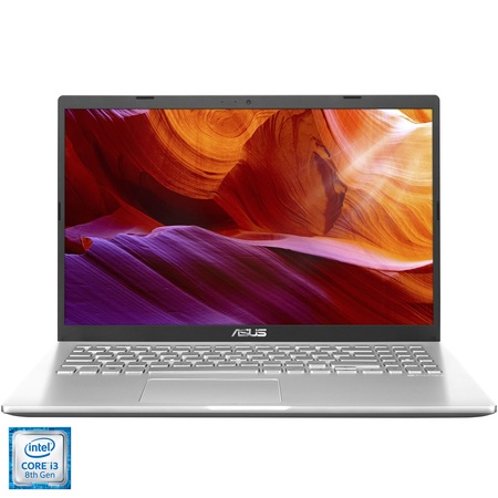 Laptop ASUS X509FA-EJ252 cu procesor Intel Core i3-8145U pana la 3.90 GHz, 15.6", Full HD, 4GB, 256GB SSD, Intel UHD Graphics 620, Endless OS, Transparent Silver
