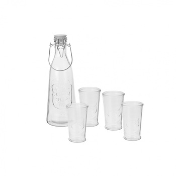 Set 4 pahare 250 ml si sticla 1l, Bedora Set 4 pahare 250 ml si sticla 1l, Bedora