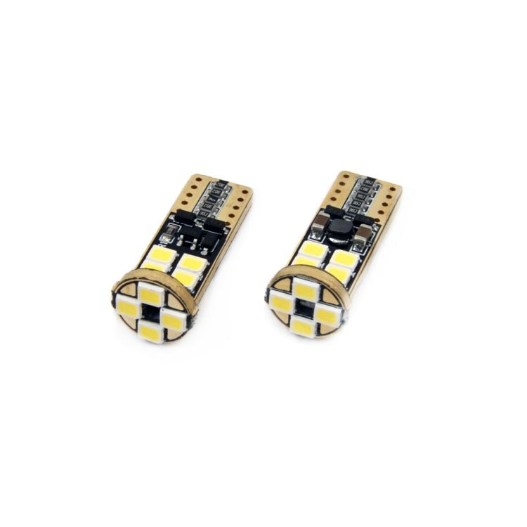 Set 2 Becuri LED CanBus12SMD 2835 T10e (W5W),12V / 24V, Alb