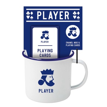 Set cadou cana metalica si carti de joc , Metal, 500 ml Set cadou cana metalica si carti de joc , Metal, 500 ml