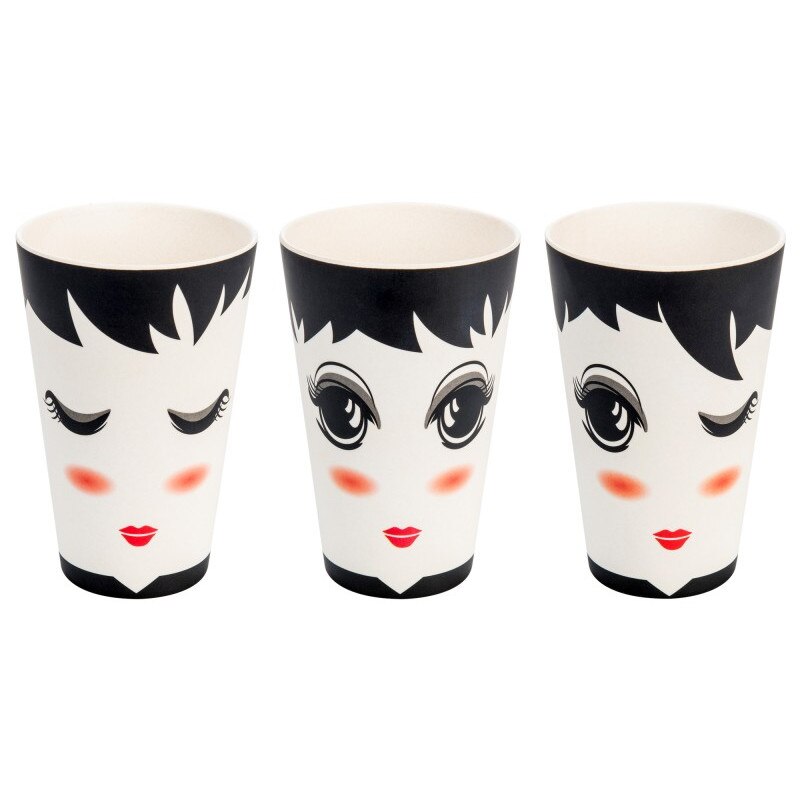 Set 3 cani - Face, Bambus, 400 ml