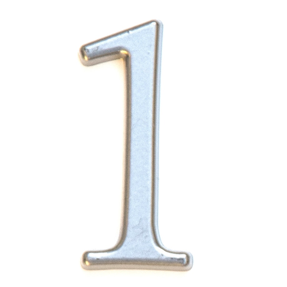 Numar apartament, Icon Tools, aliaj, zamak, 50mm, argintiu, cifra 1