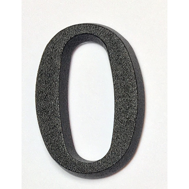 Numar apartament, Icon Tools, aliaj, zamak, 50mm, grafit mat, cifra 0