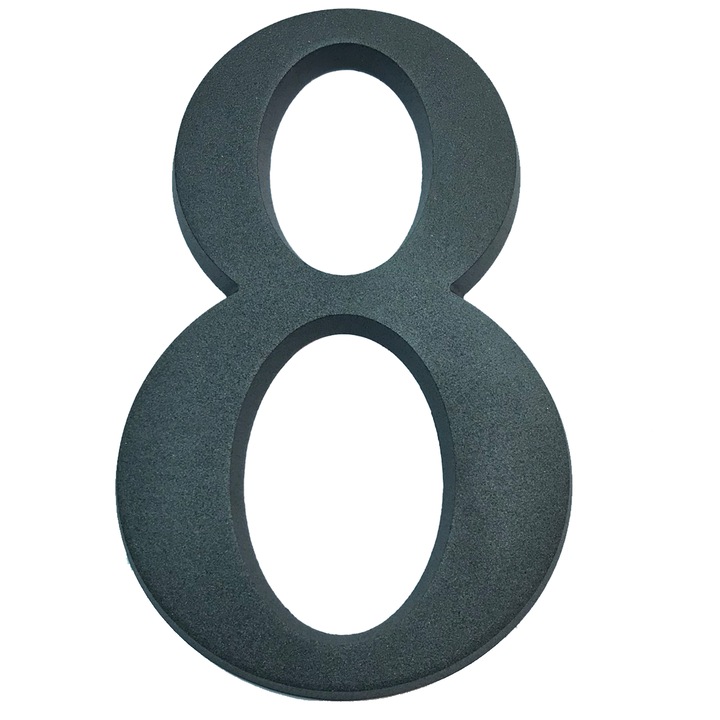 Numar casa, Icon Tools, aluminiu, 190mm, grafit, cifra 8