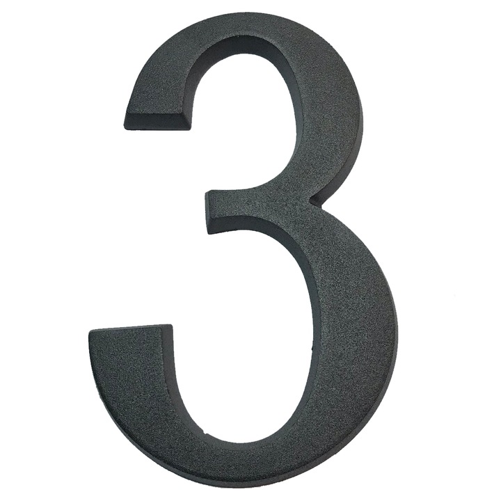 Numar casa, Icon Tools, aluminiu, 190mm, grafit, cifra 3