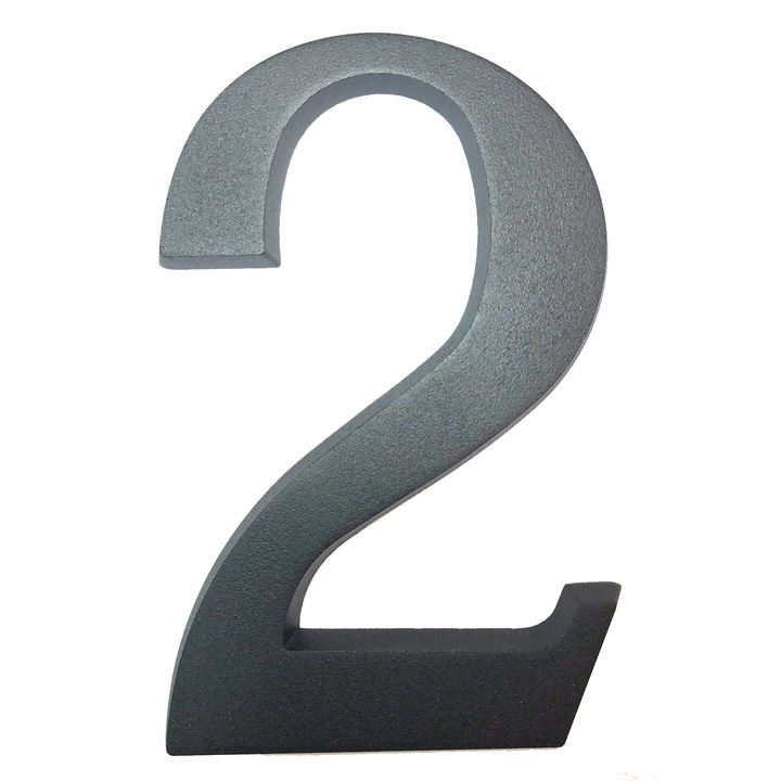 Numar casa, Icon Tools, aluminiu, 190mm, grafit, cifra 2