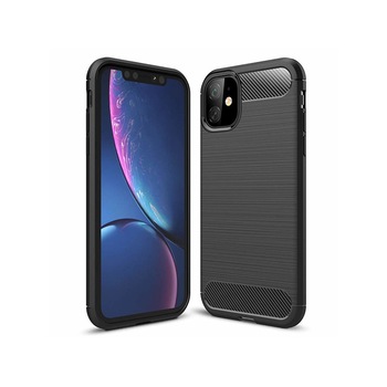 Husa din silicon Carbon, Pentru iPhone 11, Negru Husa din silicon Carbon, Pentru iPhone 11, Negru