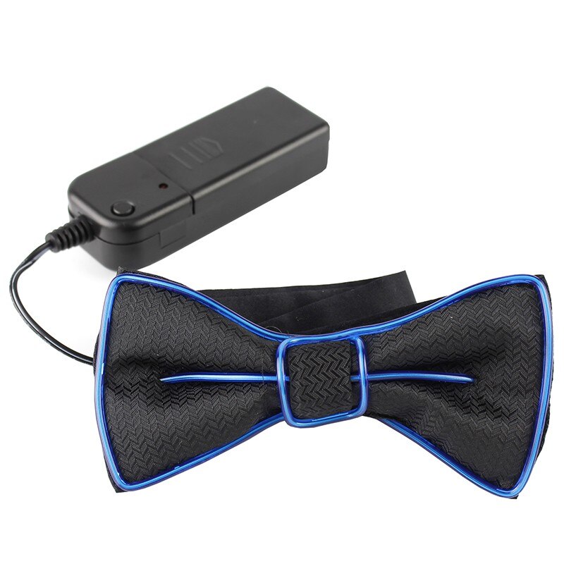 Papion luminos fir El Wire, ProCart, 3 moduri iluminare, invertor inclus, textil, albastru