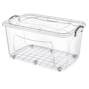Cutie transparenta , pentru depozitare , cu roti , 50 l , Tuffex TP485 Cutie transparenta , pentru depozitare , cu roti , 50 l , Tuffex TP485