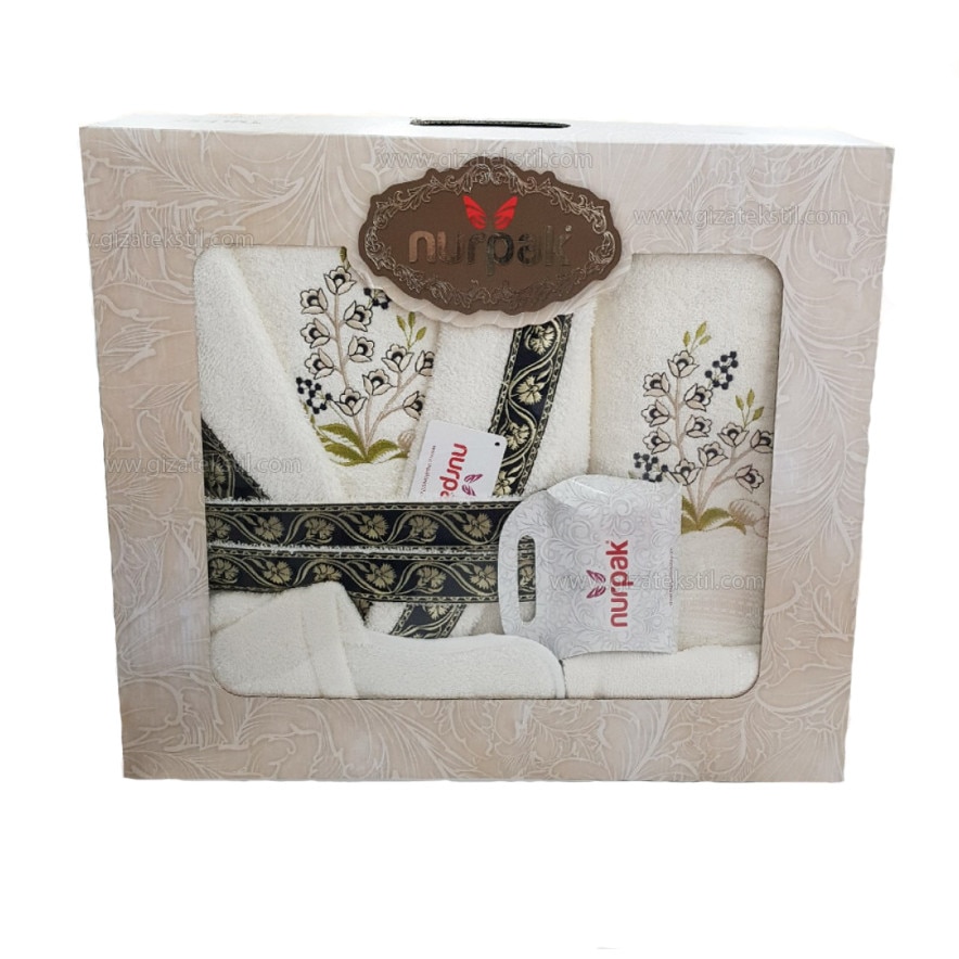 Set de baie 3 piese Nurpak , negru + auriu