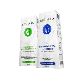 Tratament profesional pentru cresterea parului si regenerare, Regivero, 14 ingrediente naturale concentrate, 2x250ml Tratament profesional pentru cresterea parului si regenerare, Regivero, 14 ingrediente naturale concentrate, 2x250ml