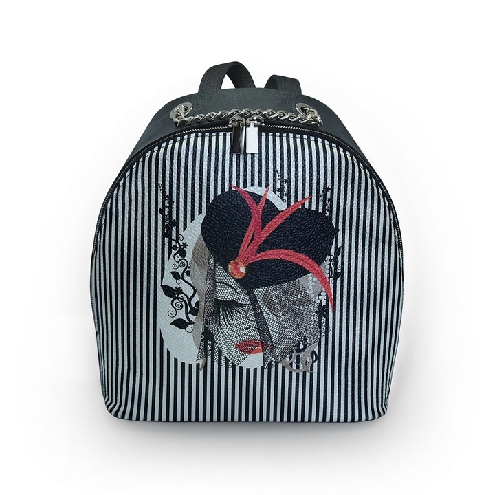 Rucsac din piele naturala personalizat cu print digital, Colloris, RD-01 Fata 01